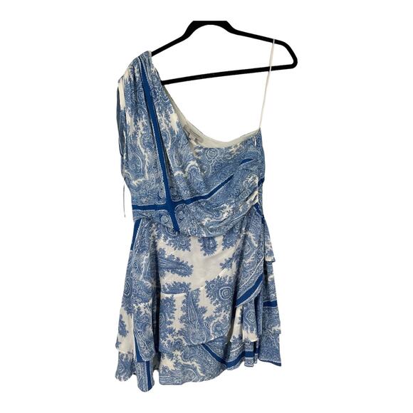 AllSaints Dress Cayla Rafeala Paisley print one shoulder minidress size 10 - Picture 2 of 10